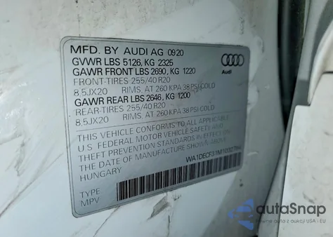 2021 Audi Q3 Premium S Line 45 z USA, uszkodzony, nr VIN WA1DECF31M1032794
